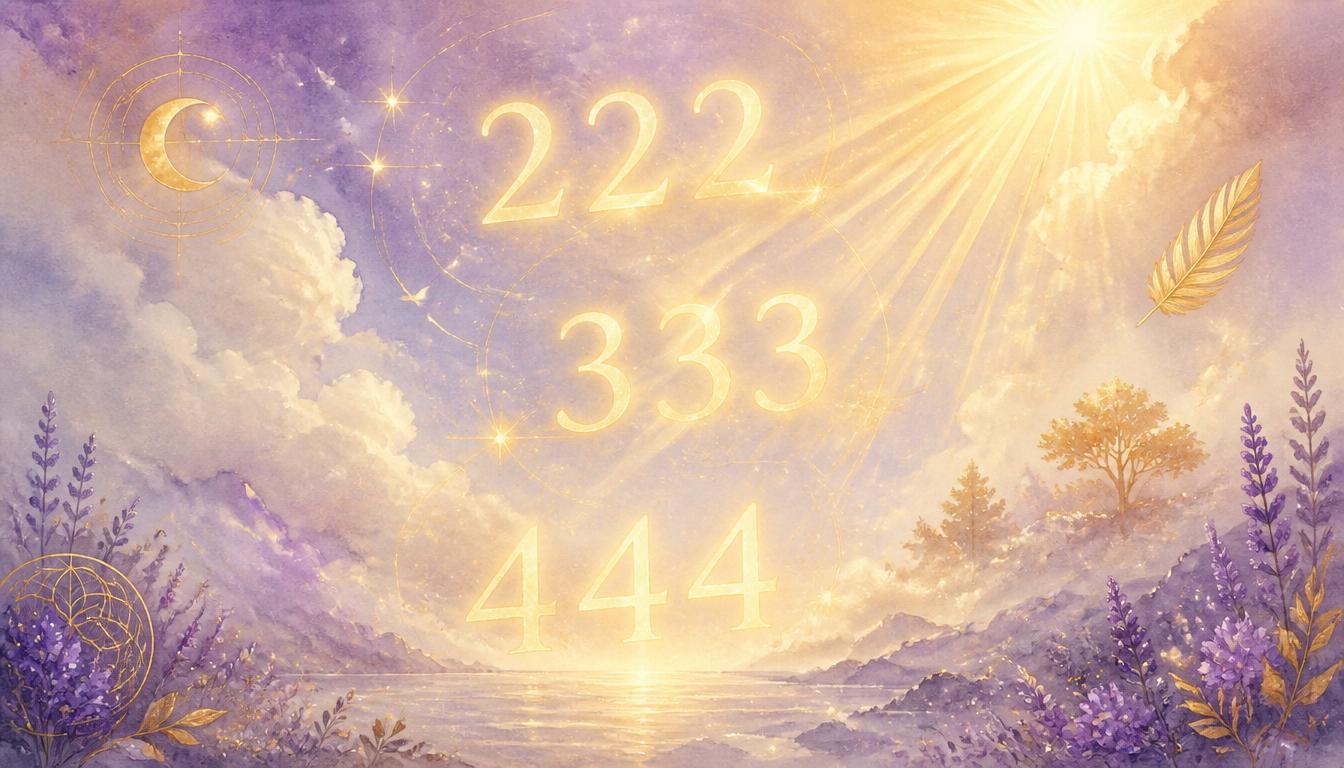 Ilustrace k článku: Andělská čísla: význam opakujících se sekvencí (222, 333, 444)